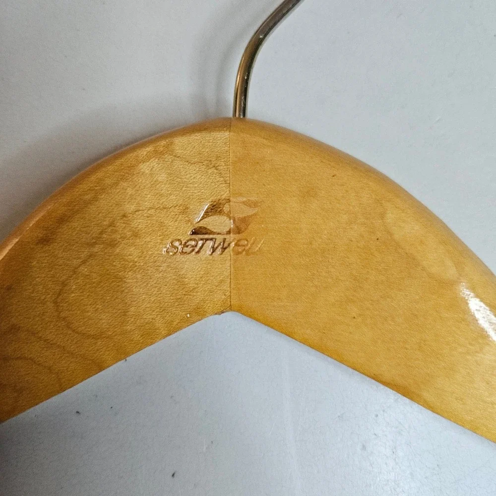 Vintage Setwell Wooden Hangers Set of 2 Suit Pant Skirt Clips Made in USA LS 19